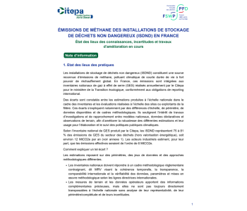 Methane emissions from non-hazardous engineered landfills in France